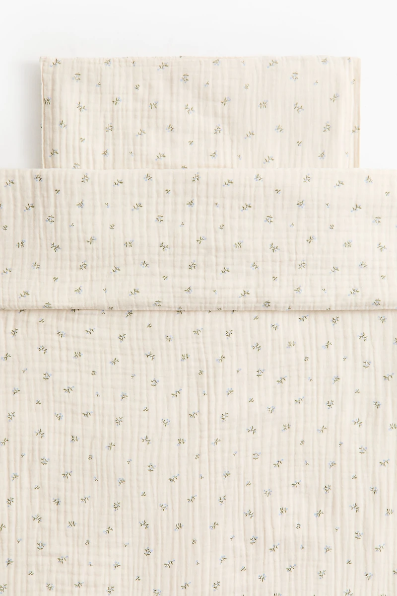 Muslin Crib Duvet Cover Set