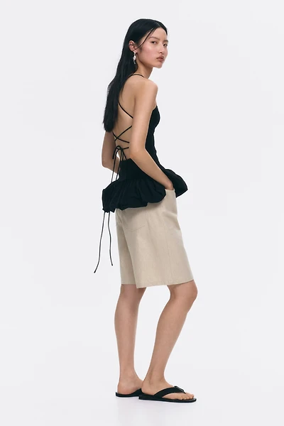 Linen-Blend Bermuda Shorts