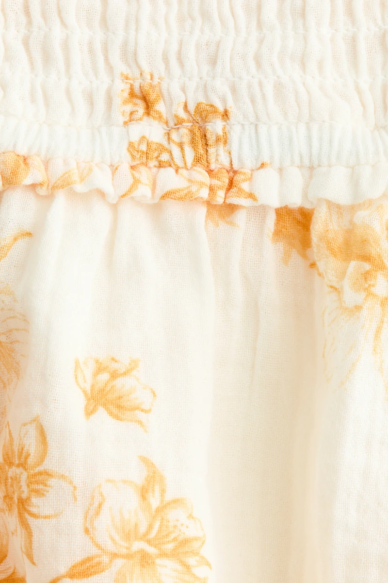 Smocked-Waist Mini Shorts