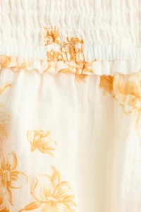 Smocked-Waist Mini Shorts