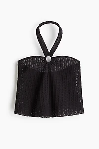 Pointelle Jersey Halterneck Top