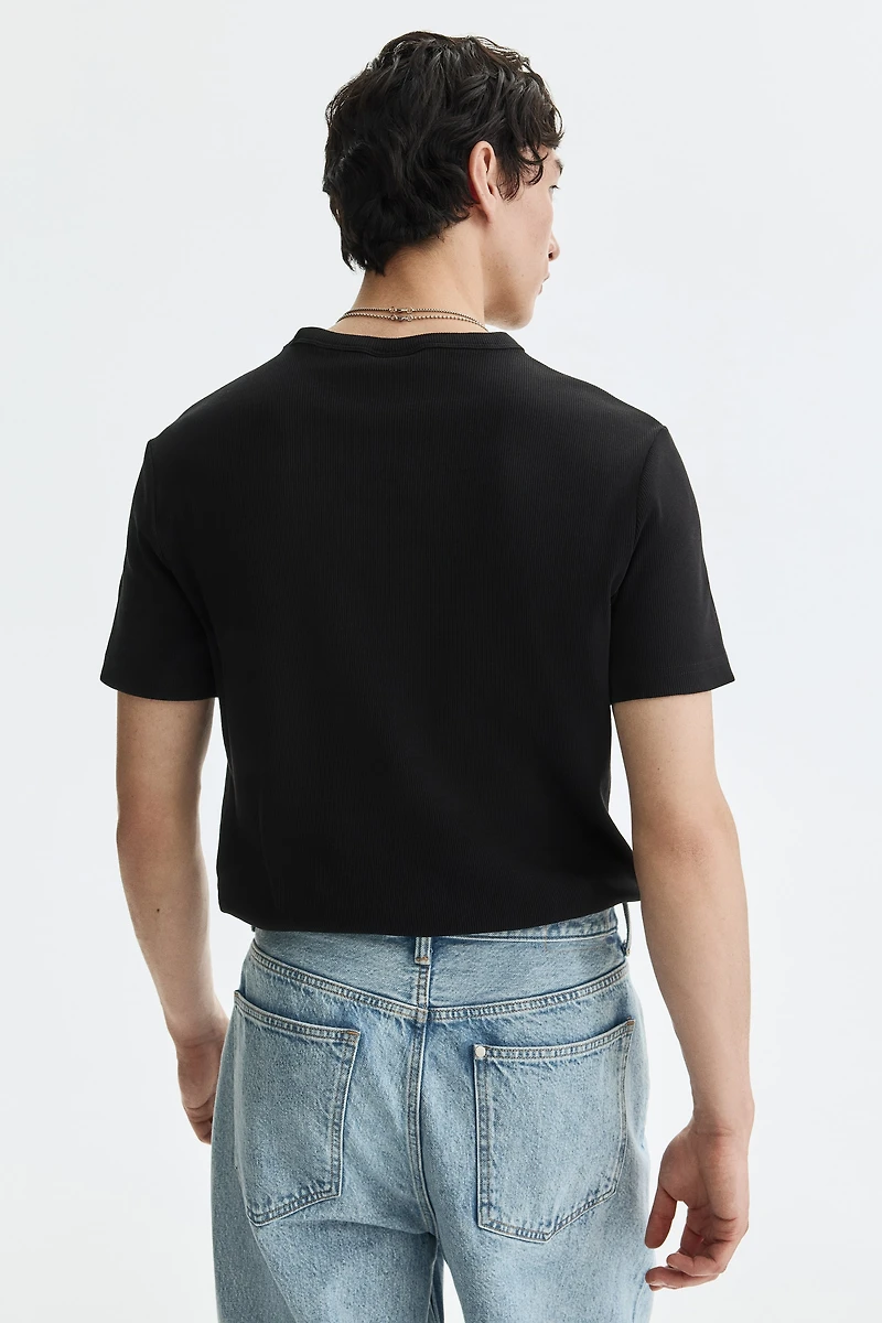Slim-Fit Ribbed T-Shirt