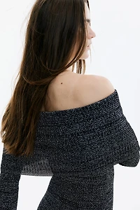 Glittery Off-the-Shoulder Dress