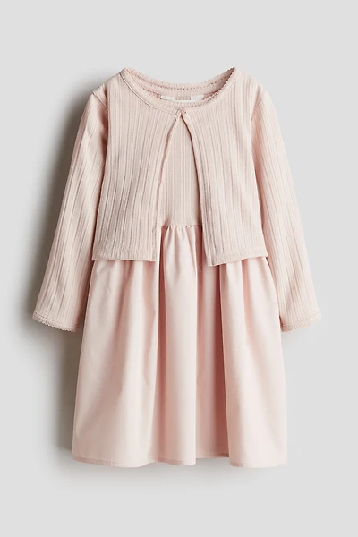 2-Piece Dress and Cardigan Set