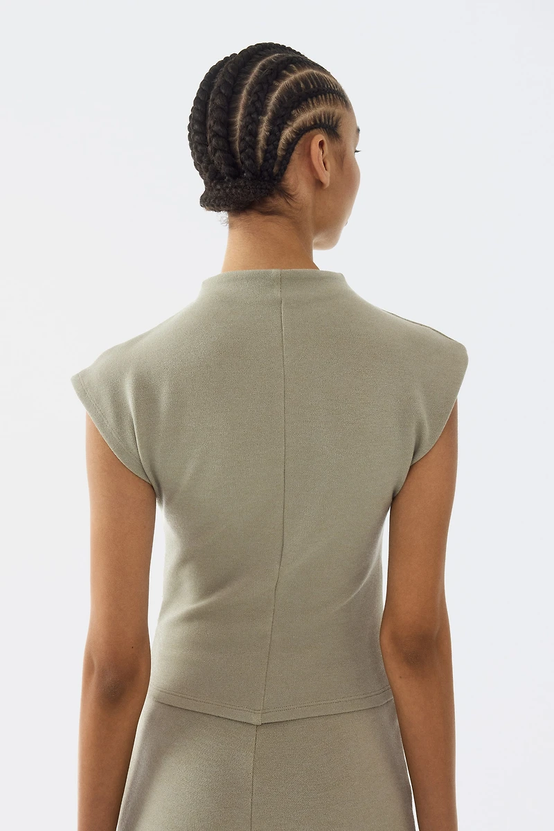 Mock Turtleneck Jersey Top