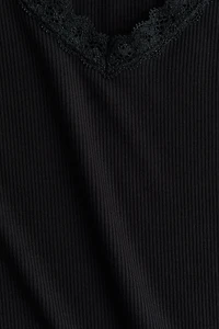 Lace-Trimmed Jersey Top