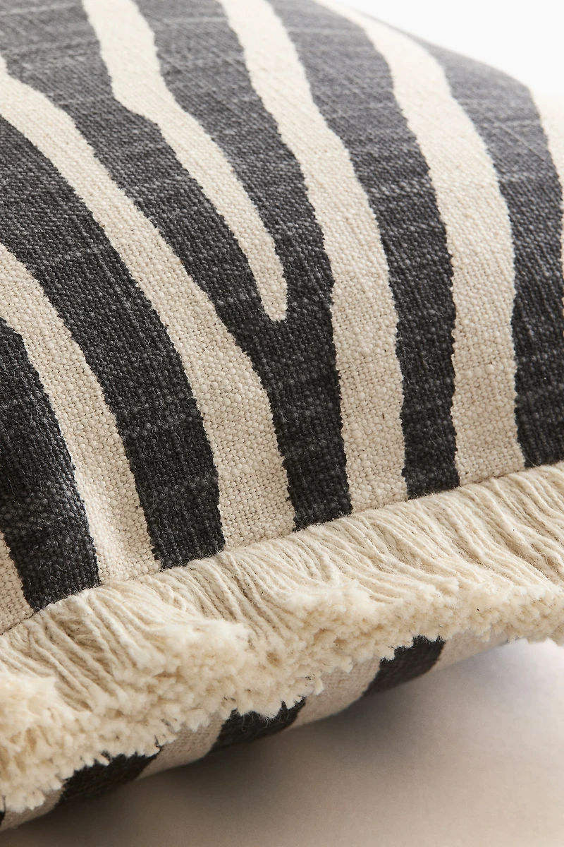 Cotton Cushion Cover with Fringe