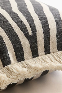 Cotton Cushion Cover with Fringe