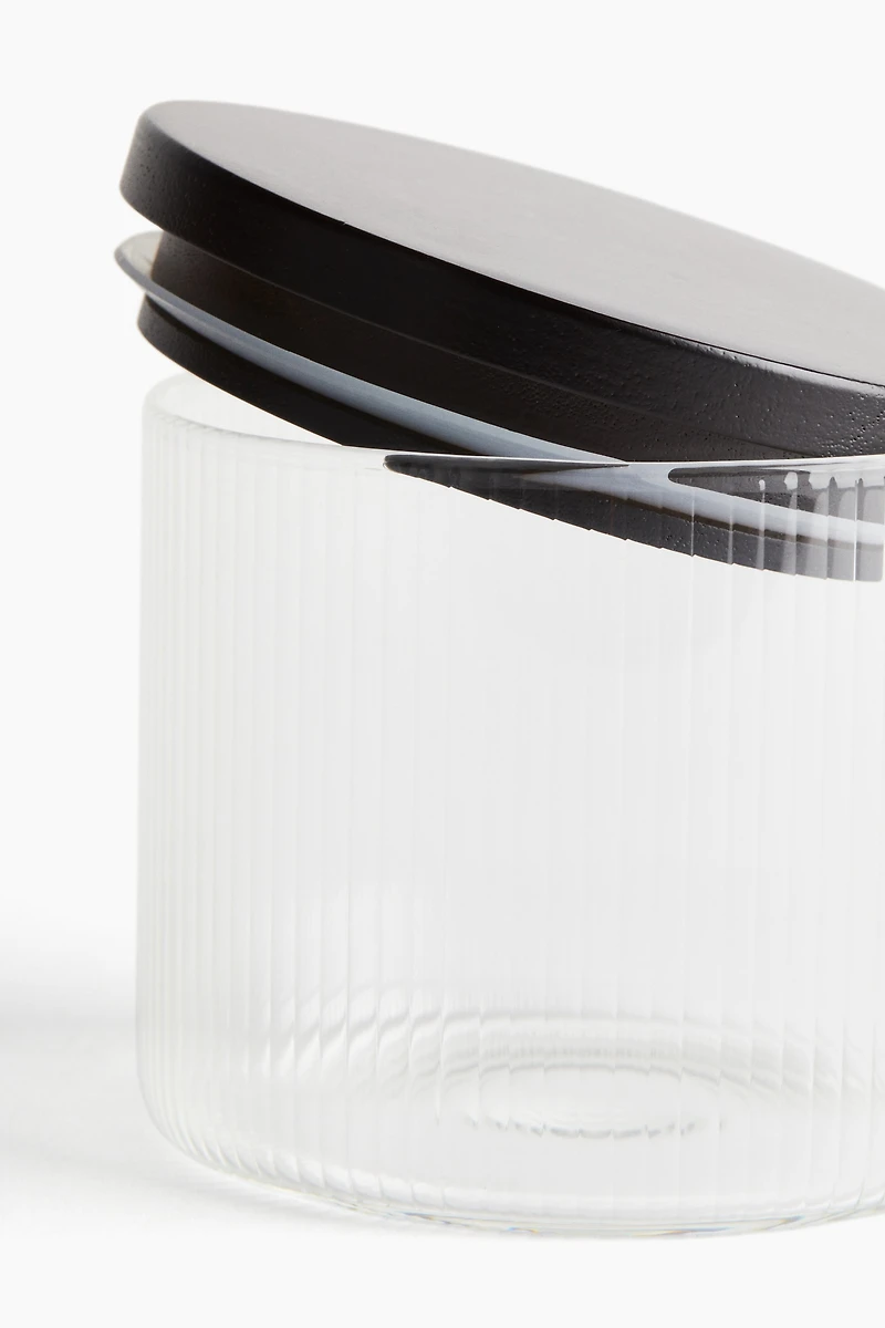 Small Fluted Glass Jar