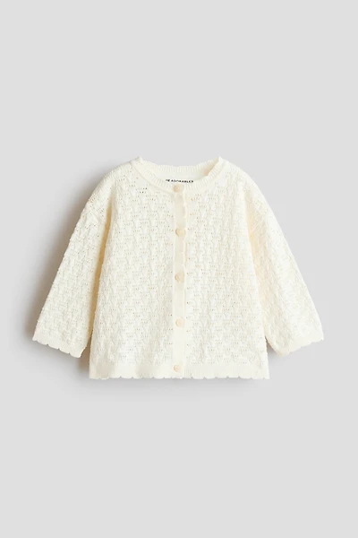 Pointelle-Knit Cotton Cardigan
