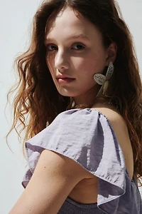 Robe épaules nues à volants