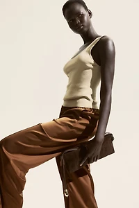 Wide Crease-Detail Pants