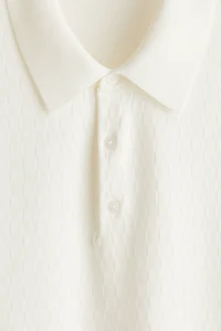 Slim-Fit Textured-Knit Polo Shirt