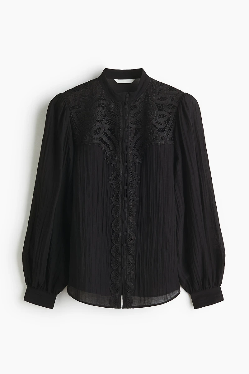 Lace-Yoke Blouse