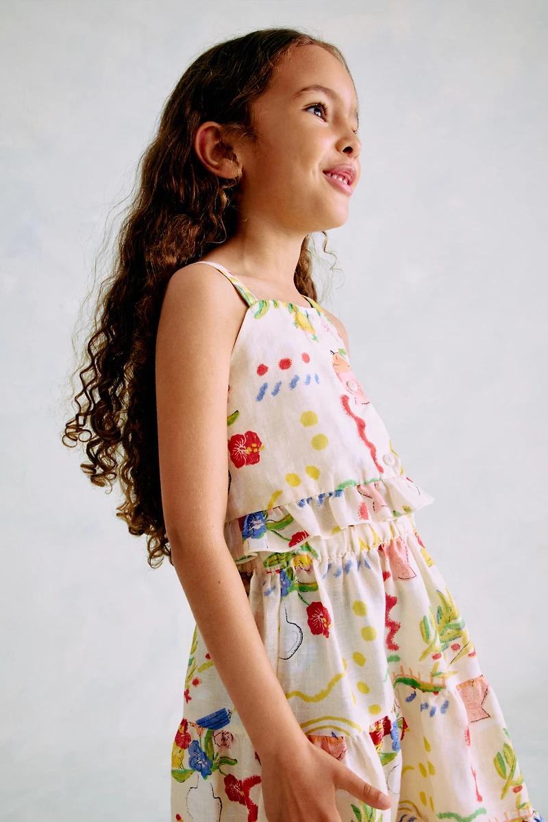 2-Piece Printed Linen Set