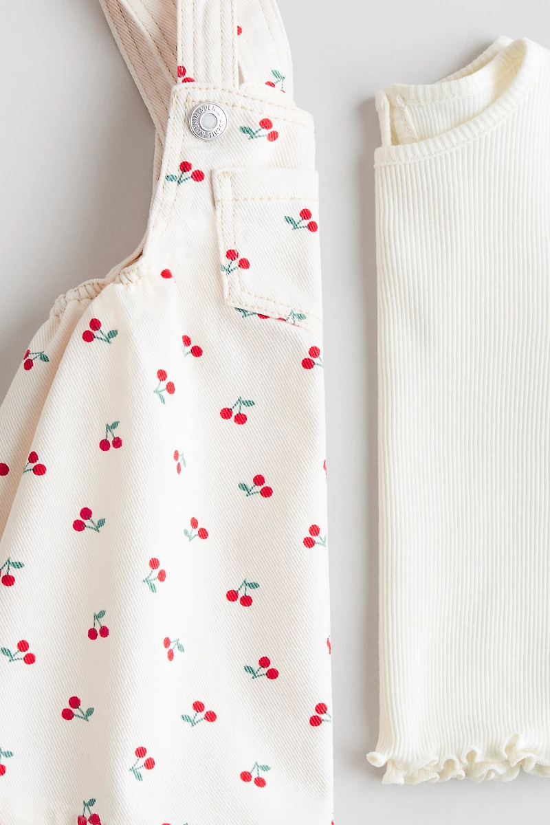 2-Piece Overall Dress and Top Set