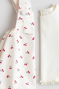 2-Piece Overall Dress and Top Set