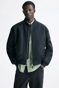 Padded Nylon Bomber Jacket