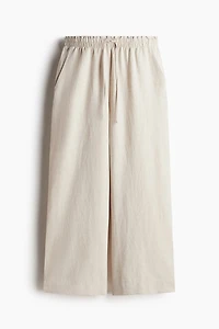 Linen-Blend Crop Pants