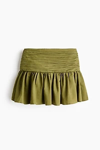 Ruched-Waist Mini Skirt