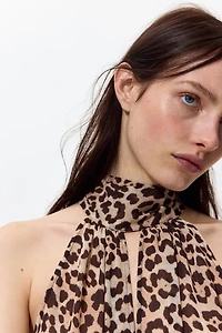 Haut en mousseline avec col écharpe