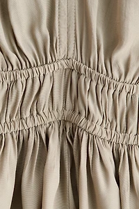 Flutter-Sleeved Peplum Blouse