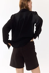 High-Waist Denim Shorts