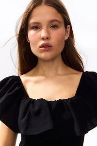 Flounced Off-the-Shoulder Dress
