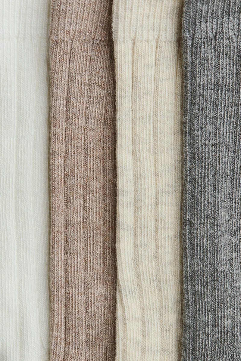 Lot de 4 paires chaussettes en tricot côtelé