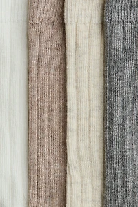 Lot de 4 paires chaussettes en tricot côtelé