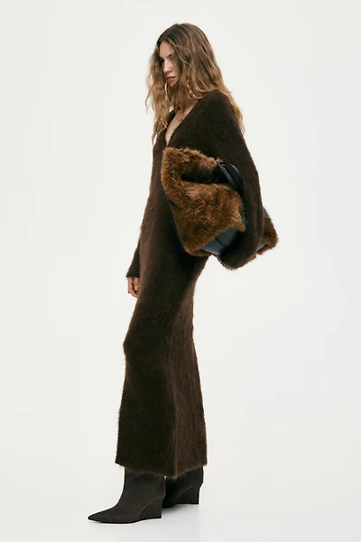 Robe en mohair mélangé avec dos ouvert