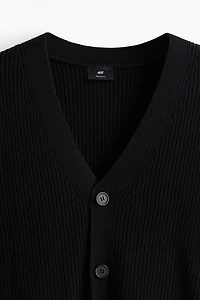 Regular-Fit Rib-Knit Cardigan