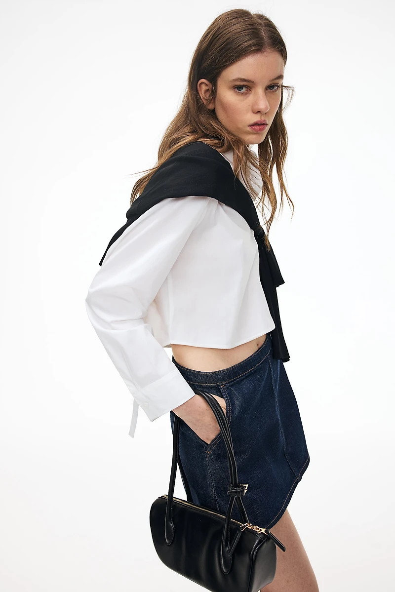 Chemise courte avec détail à nouer