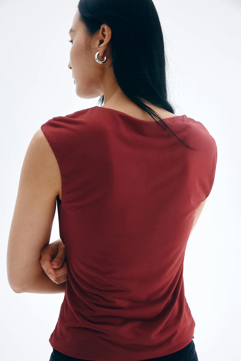 Draped Cap-Sleeved Top