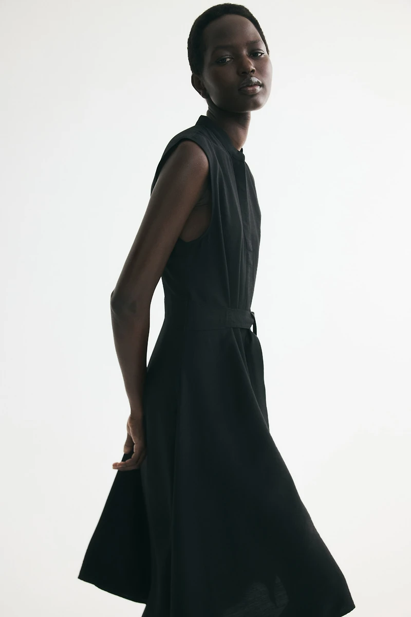 Robe chemisier avec ceinture à nouer