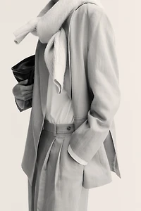 Linen-Blend Dress Pants