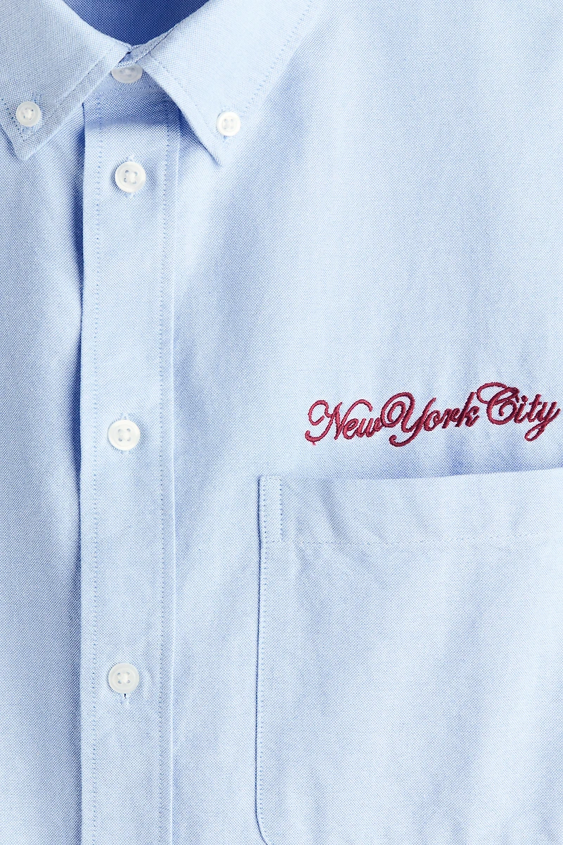 Relaxed-Fit Short-Sleeved Oxford Shirt