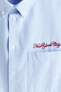 Relaxed-Fit Short-Sleeved Oxford Shirt
