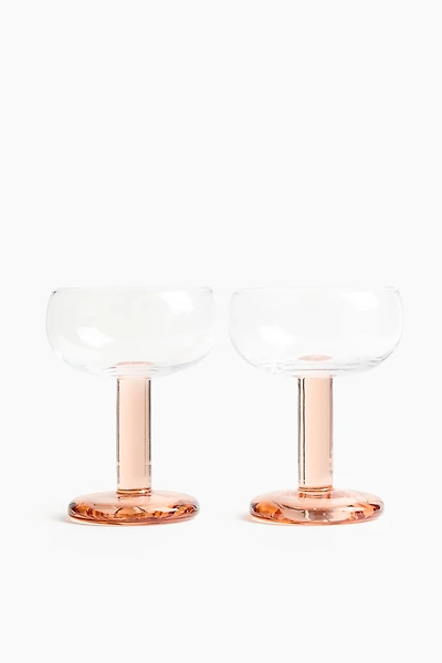 2-Pack Mouth-Blown Coupe Glasses