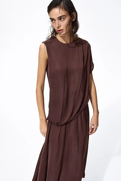 Draped Satin Dress