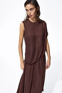 Draped Satin Dress