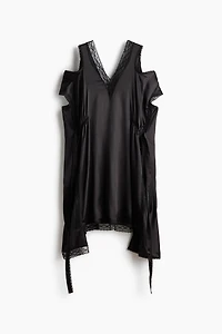 Lace-Trimmed Satin Dress