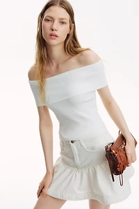 Rib-Knit Off-the-Shoulder Top