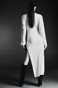 Robe asymétrique côtelée