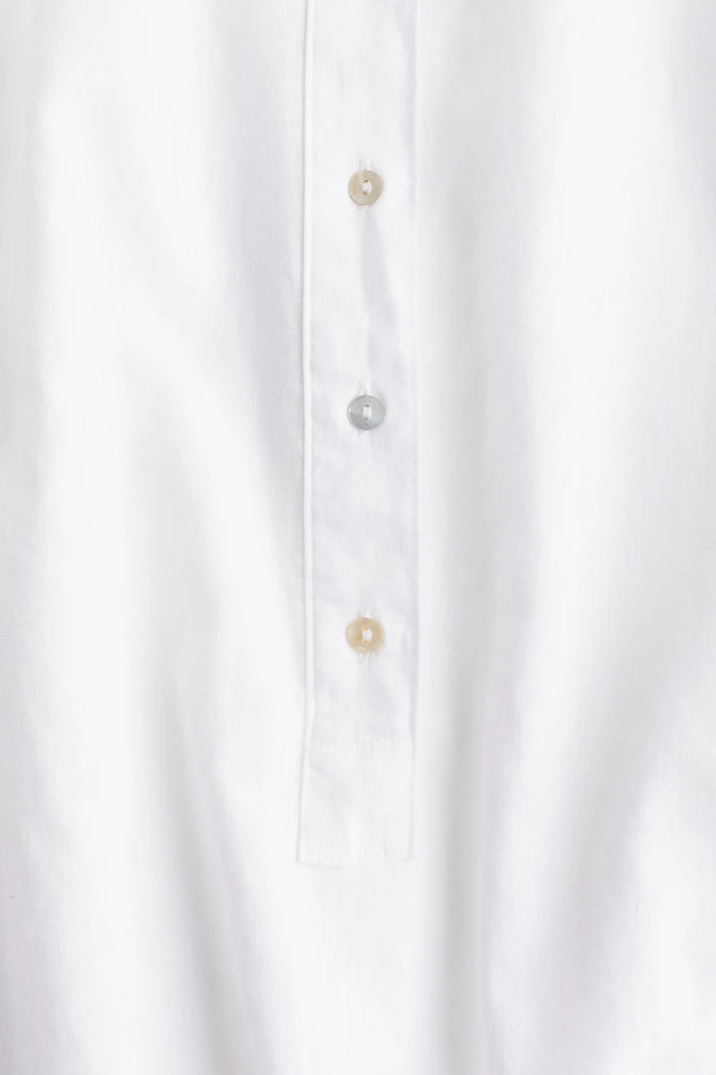 Chemise à enfiler en lin mélangé