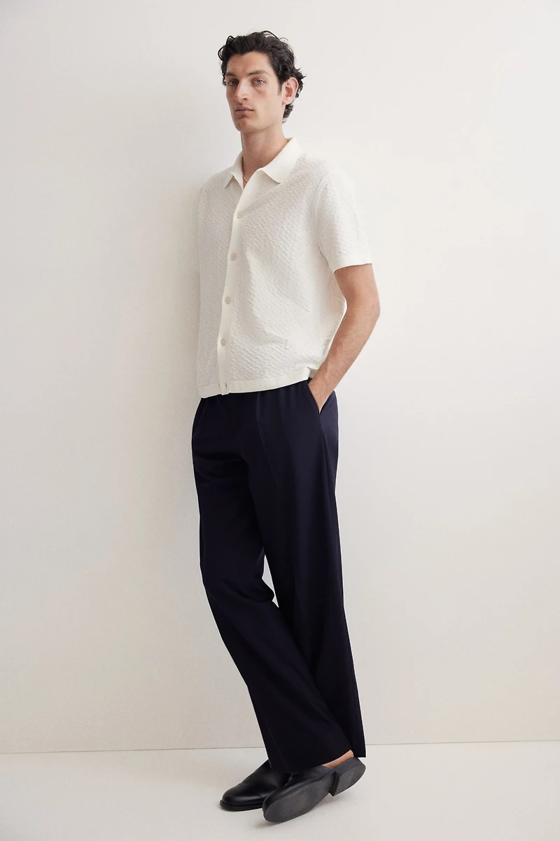 Regular-Fit Textured-Knit Shirt