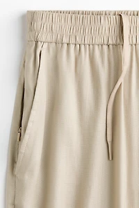 Easy Care Loose-Fit Linen-Blend Pants