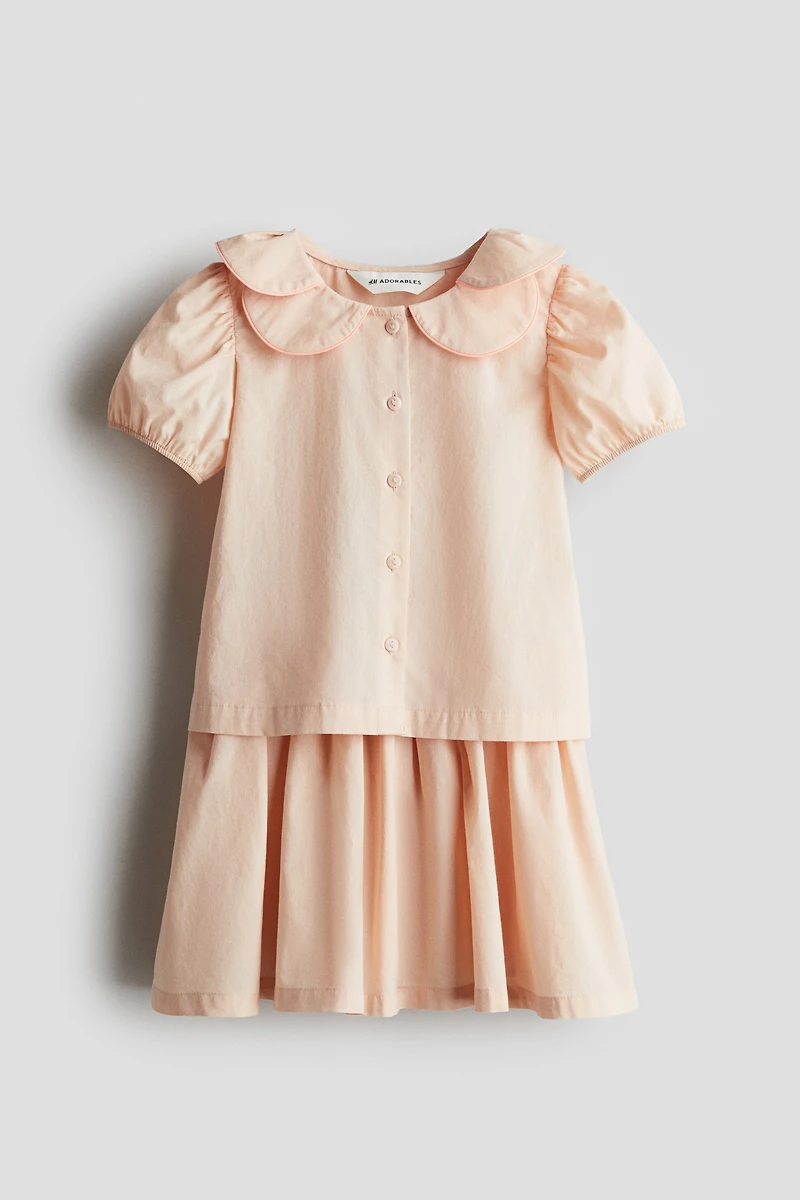 2-Piece Blouse and Skirt Set