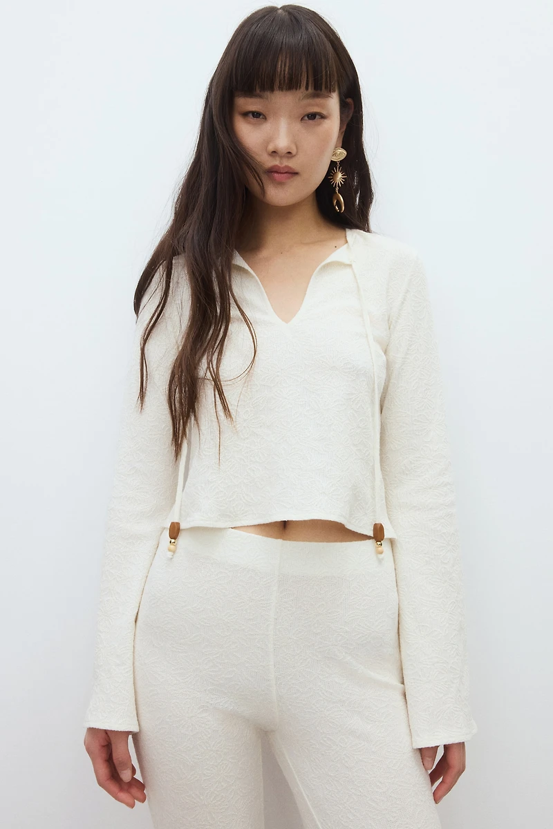 Tie-Detail Jersey Top