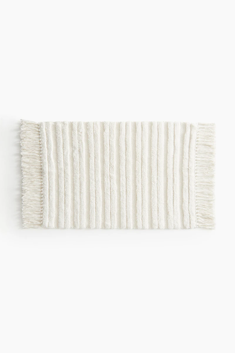 Fringed Cotton Bath Mat